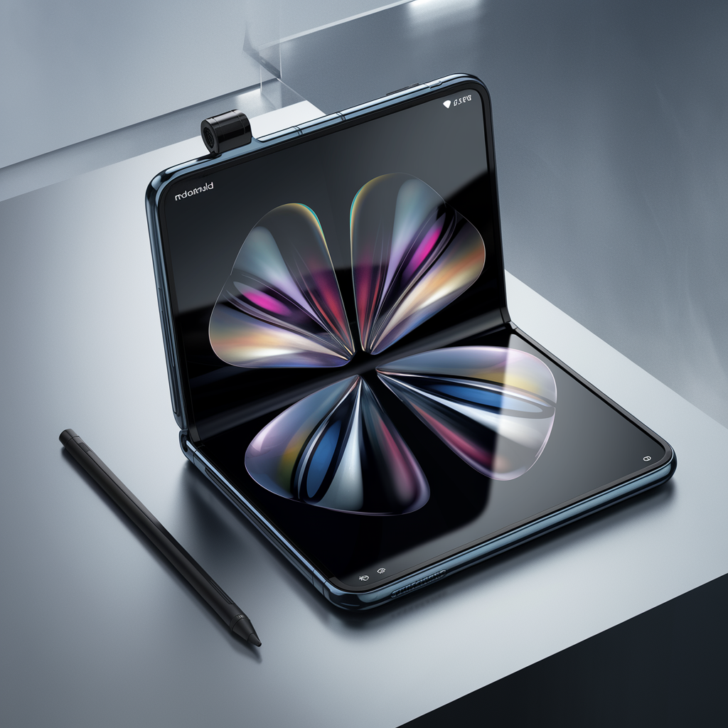 Écran interne du Motorola Razr Fold avec stylet.