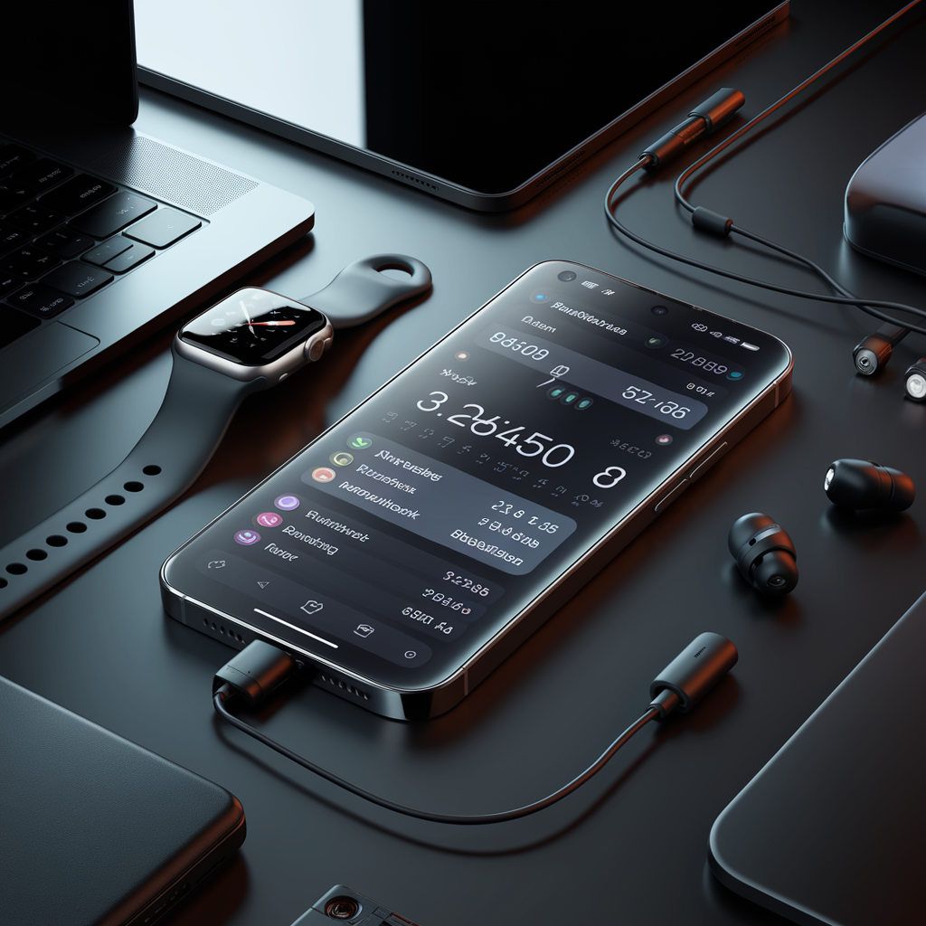 Écran de smartphone affichant des scores élevés de benchmark.