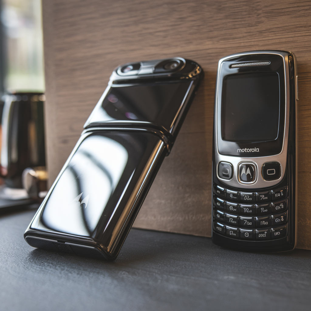 Motorola Razr 50 Ultra et modèle vintage.