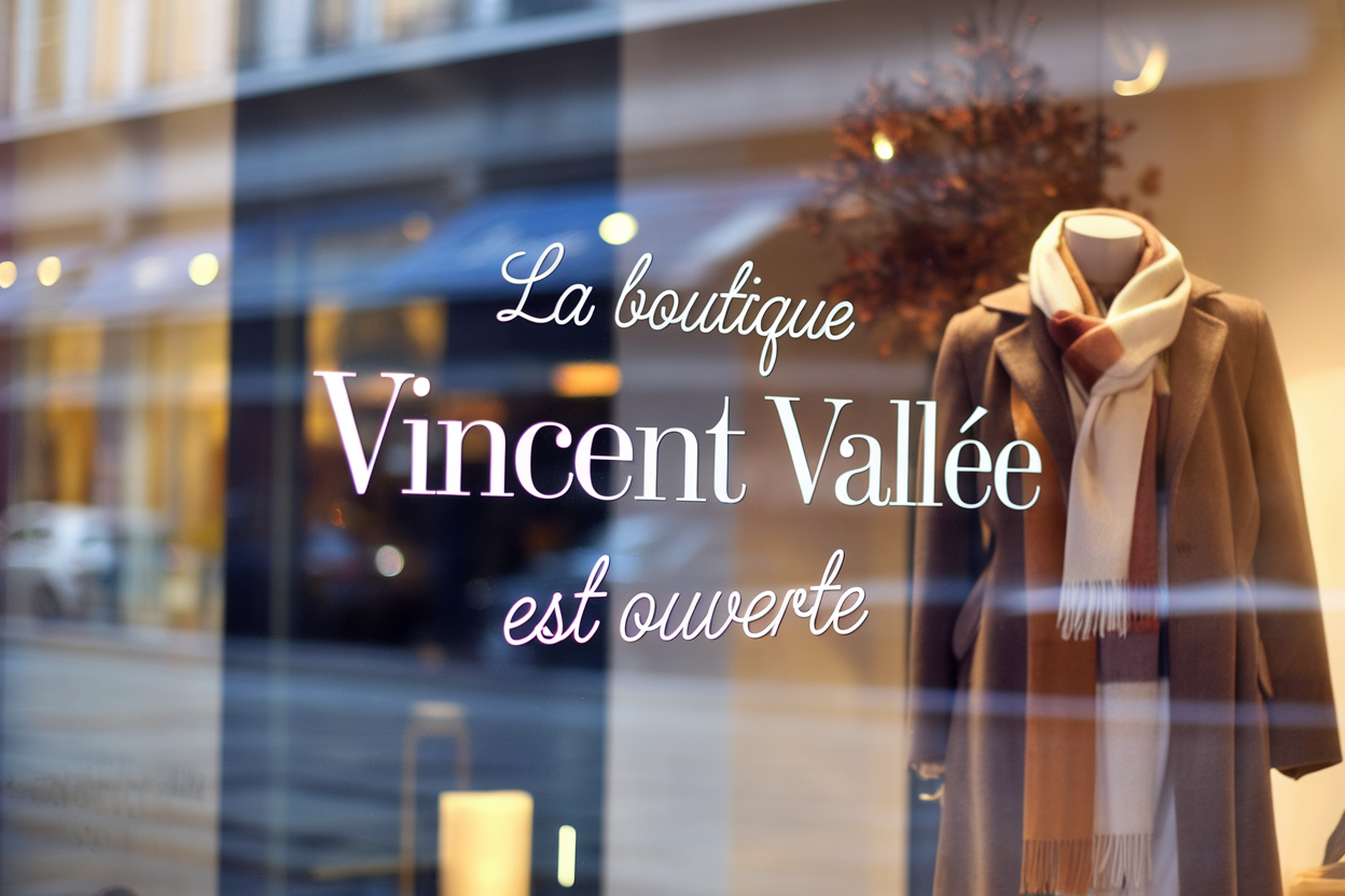 12 photos, 2 vitrines aux Présidents, la Boutique Vincent Vallée ouvre aux Sables, ce qui surprend les curieux La Boutique Vincent Vallée est ouverte, l'annonce et ce qu'elle implique: La formulation est directe, La Boutique Vincent Vallée est ouverte . L'article ne parle pas d'un projet à venir, ni d'une intention, il parle d'un état présent. C'est une porte franchissable, une ens - illustration