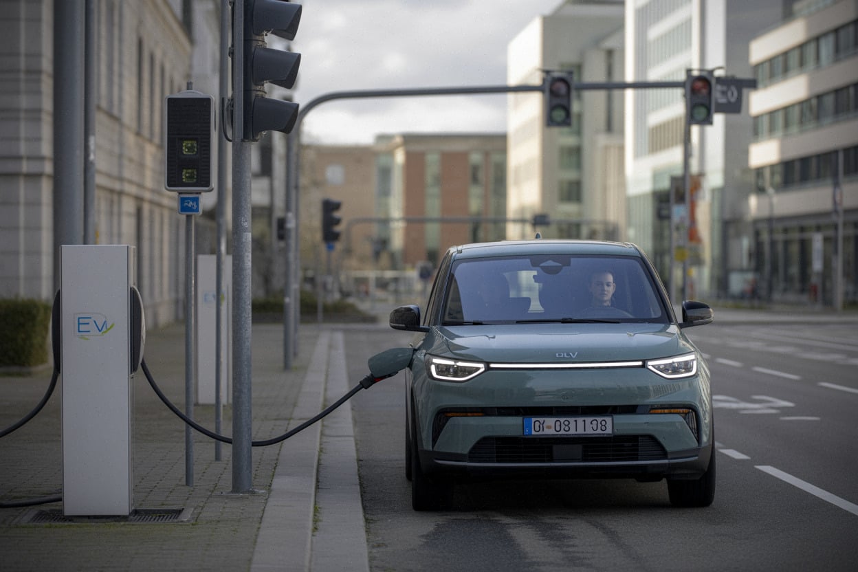 SUV récent circulant en Belgique, contexte normes européennes et électrification.