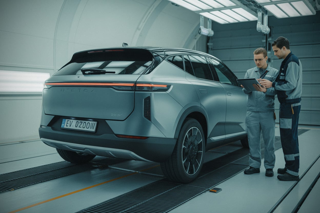 Optimisation aérodynamique et efficacité d’un SUV électrique Volvo en laboratoire