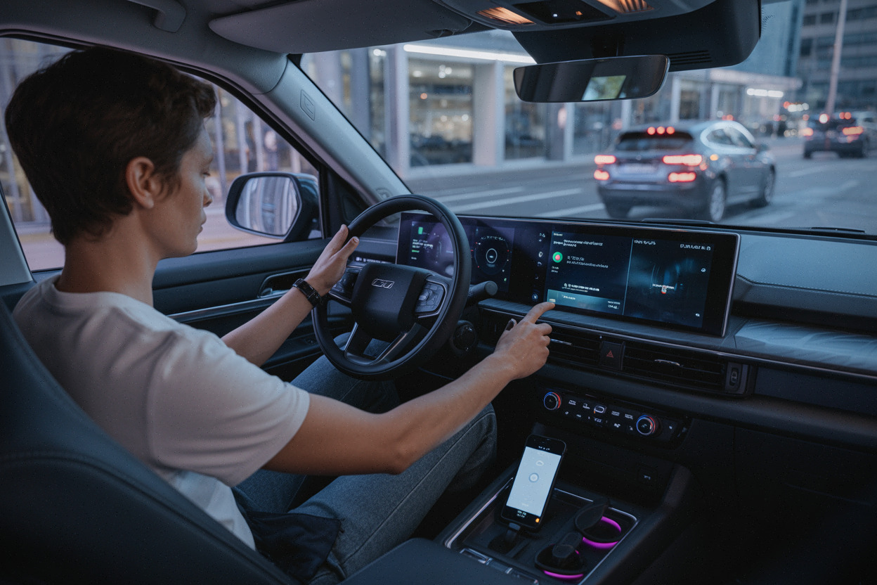 Habitacle connecté du Galaxy Cruiser 700 avec écrans et commandes