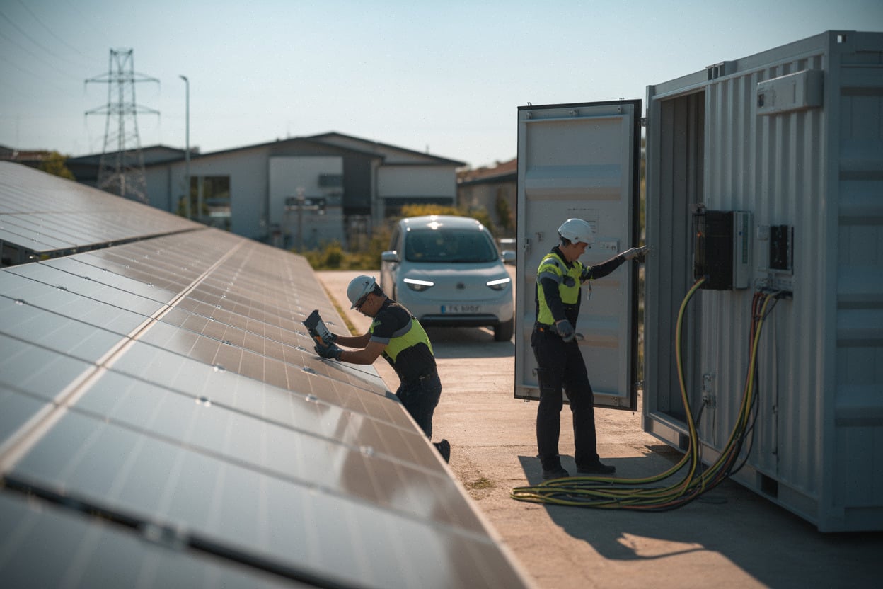 Parc solaire et batterie pour réduire la dépendance aux importations