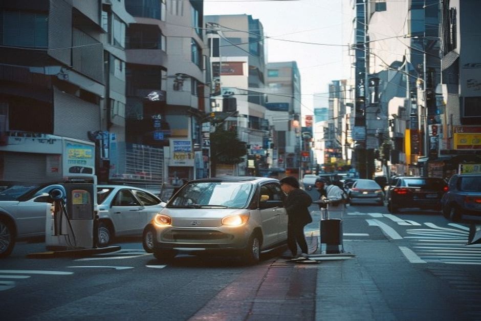 Recharge d’une Kei électrique en ville au Japon, usage quotidien et stationnement