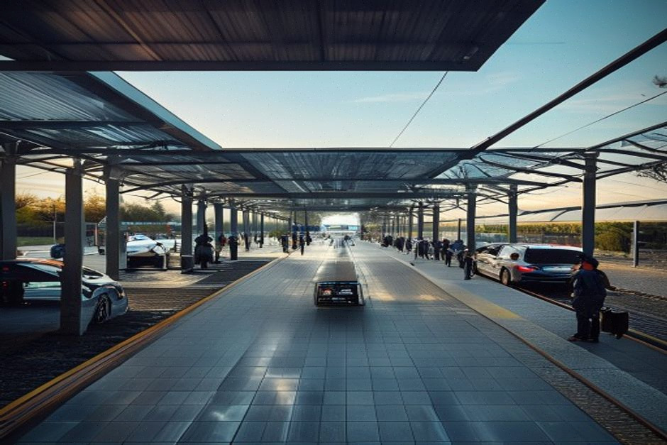 Ombrières solaires sur parking de gare, alternative au solaire sur voies
