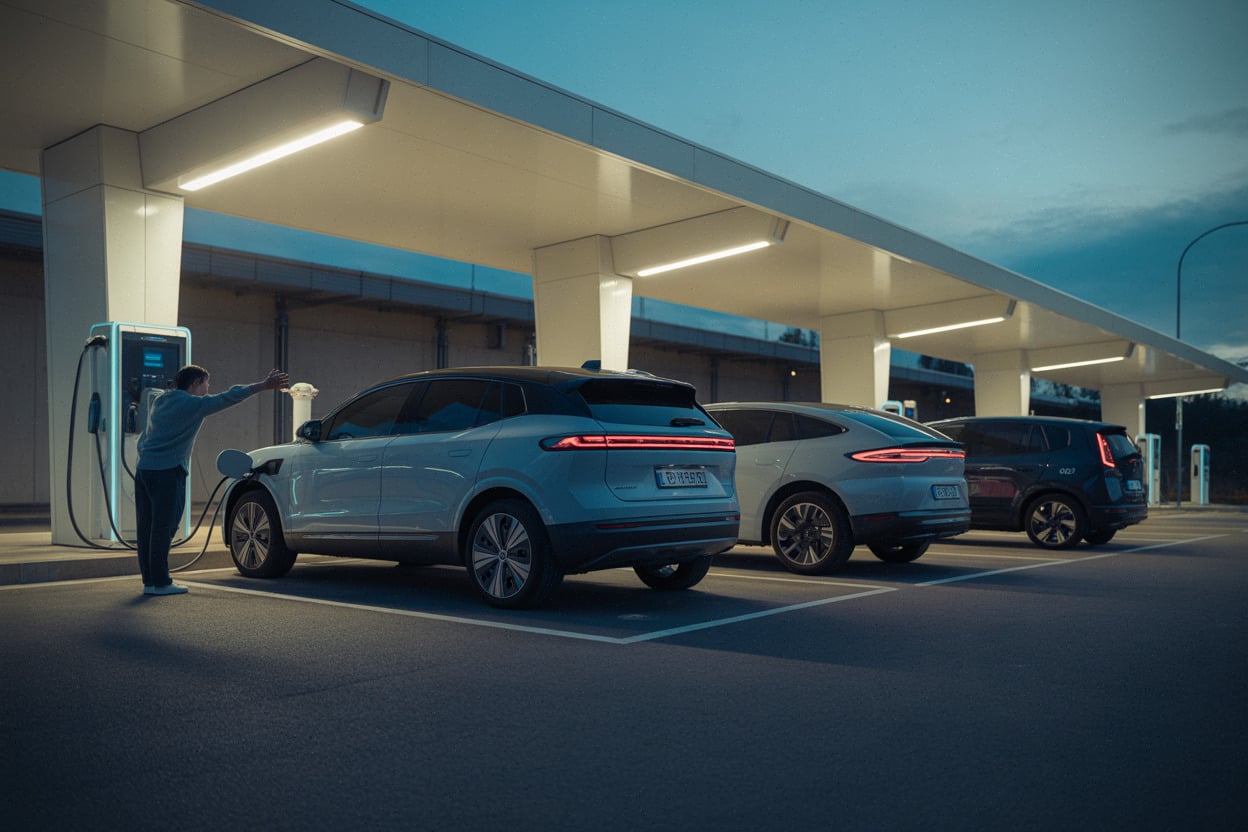 Recharge rapide sur aire d’autoroute pour SUV électrique longue autonomie