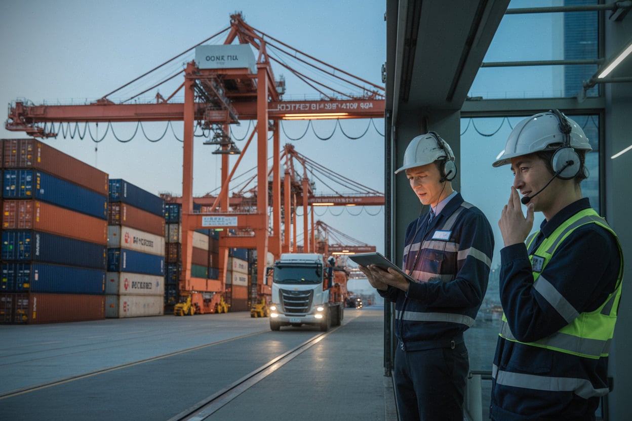 Port de conteneurs sud-coréen, exportations sous tension et logistique modernisée