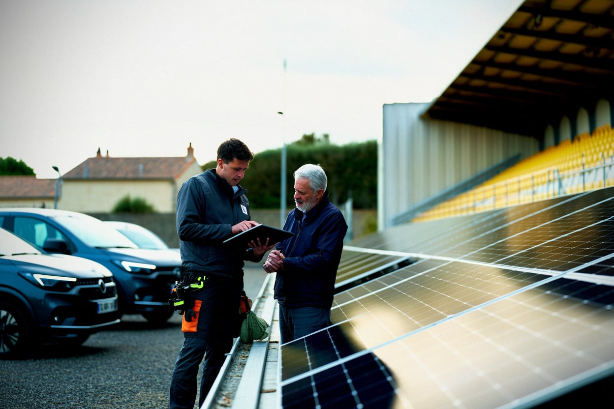 fad285643e17038a Perros-Guirec prépare une centrale solaire citoyenne sur la tribune du stade Yves Le Jannou