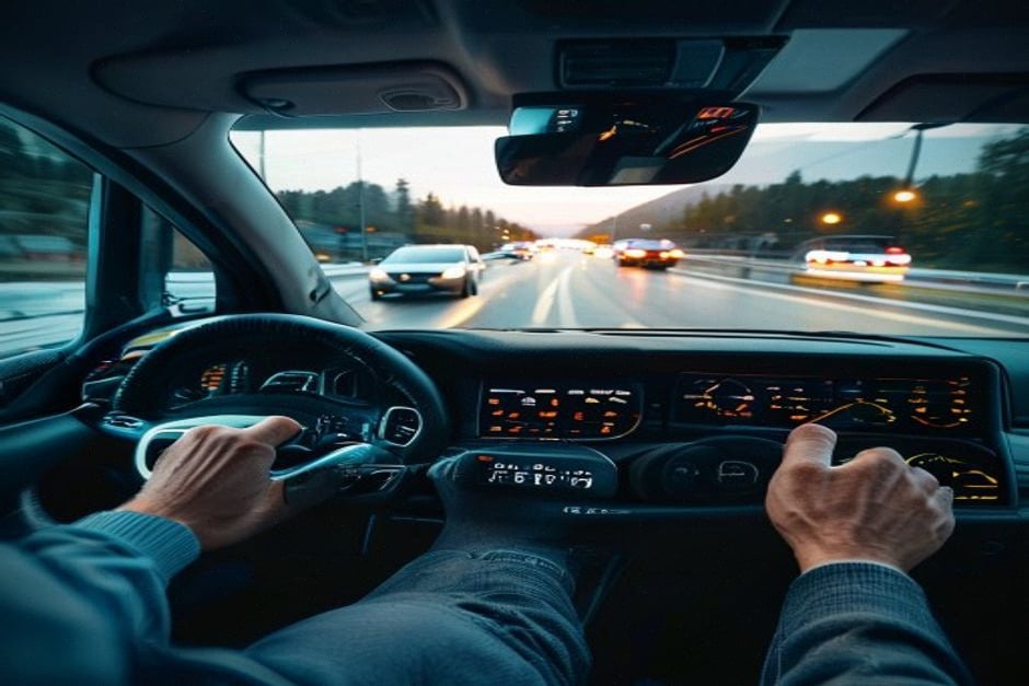 Conduite sur autoroute, gestion autonomie hybride rechargeable et batterie