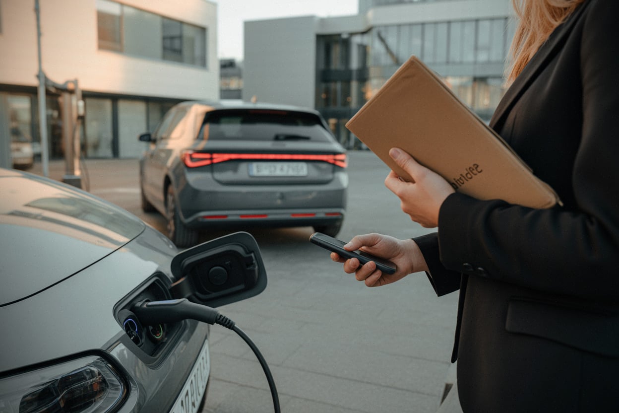 Acheteur vérifiant l’éligibilité bonus sur une électrique d’occasion