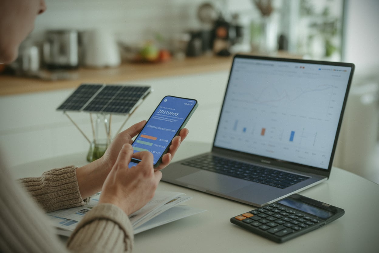 Habitant comparant un investissement solaire local et son taux d’intérêt