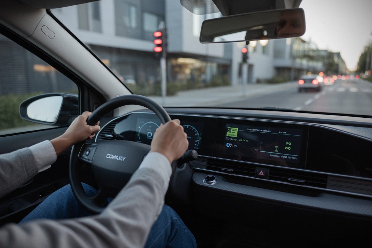 Conducteur de flotte utilisant l’éconduite sur véhicule électrique en circulation