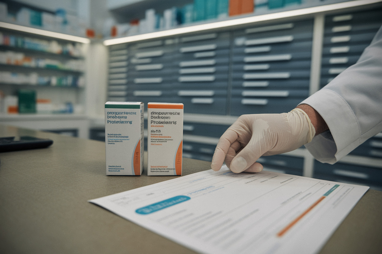 Comparaison de boîtes de Siklos lors d’un contrôle en pharmacie