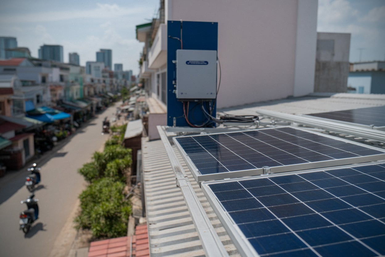 Panneaux photovoltaïques sur toiture au Vietnam, installation résidentielle en 2026