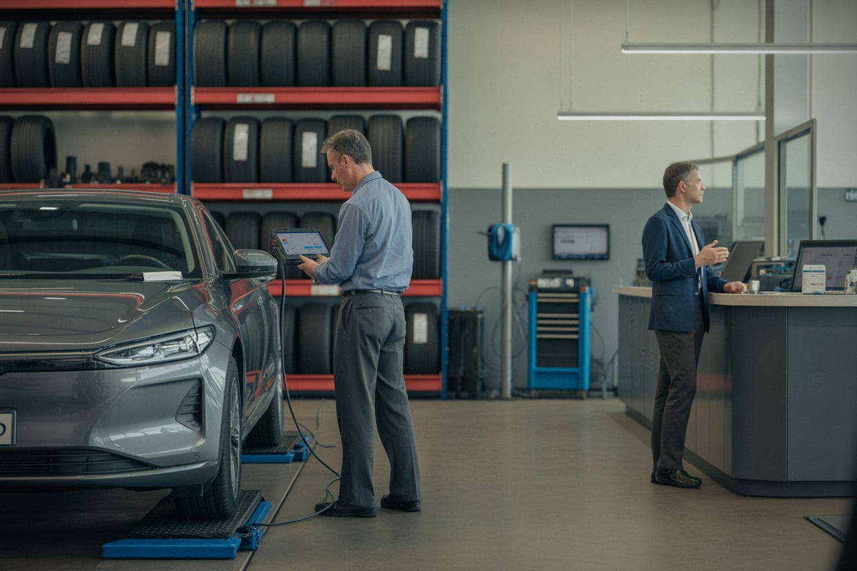 Atelier après-vente moderne, diagnostic et prise en charge sous garantie