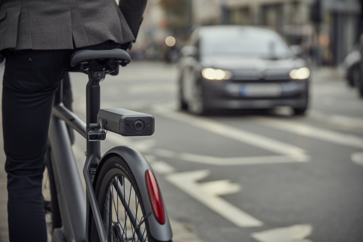 Radar arrière et caméra du Smart eBike en circulation urbaine