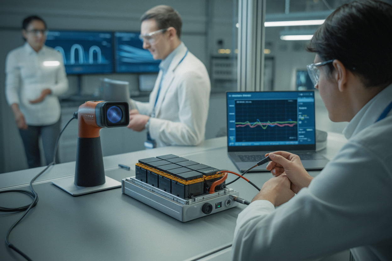 Test en laboratoire de gestion thermique d’une batterie en charge rapide