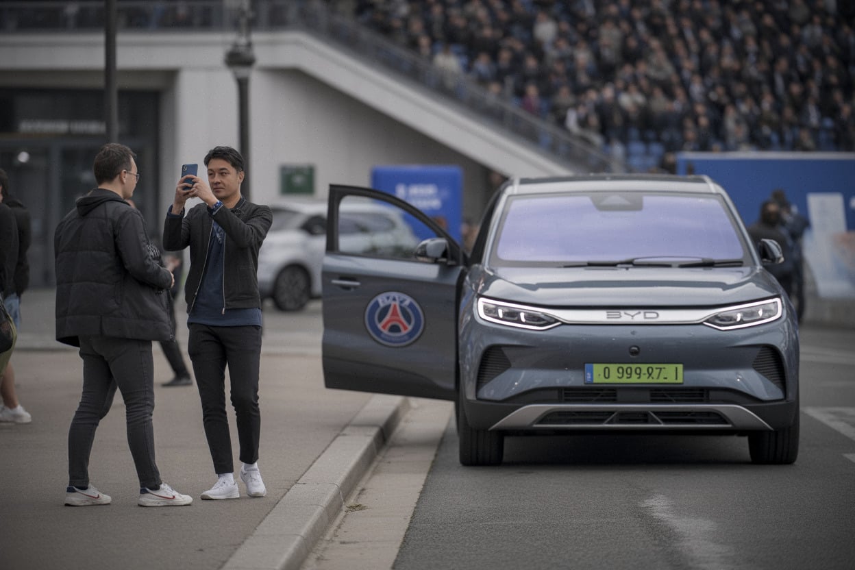 9be59ed7a4569743 3 ans, juin 2029, BYD mise sur le PSG comme rampe de lancement en France, pourquoi ce club et pas un autre surprend