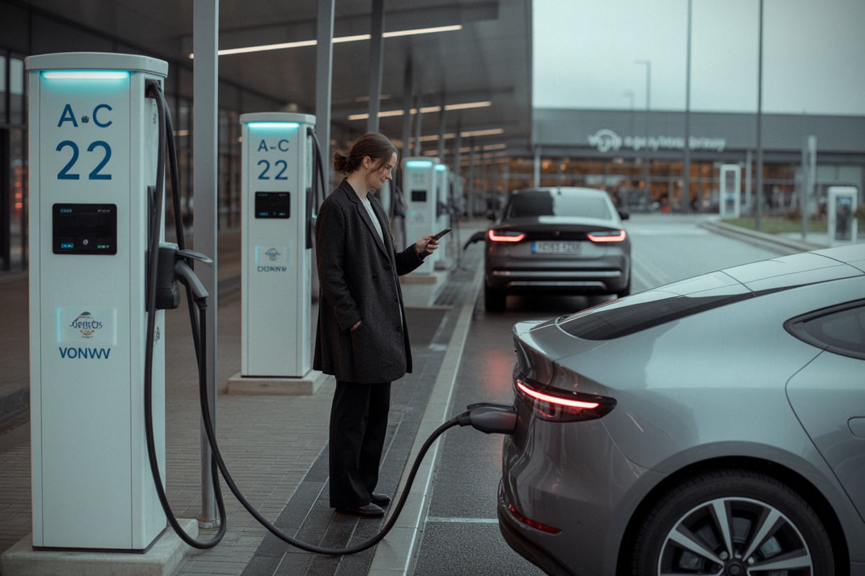 Bornes de recharge en supermarché, comparaison des tarifs sur smartphone
