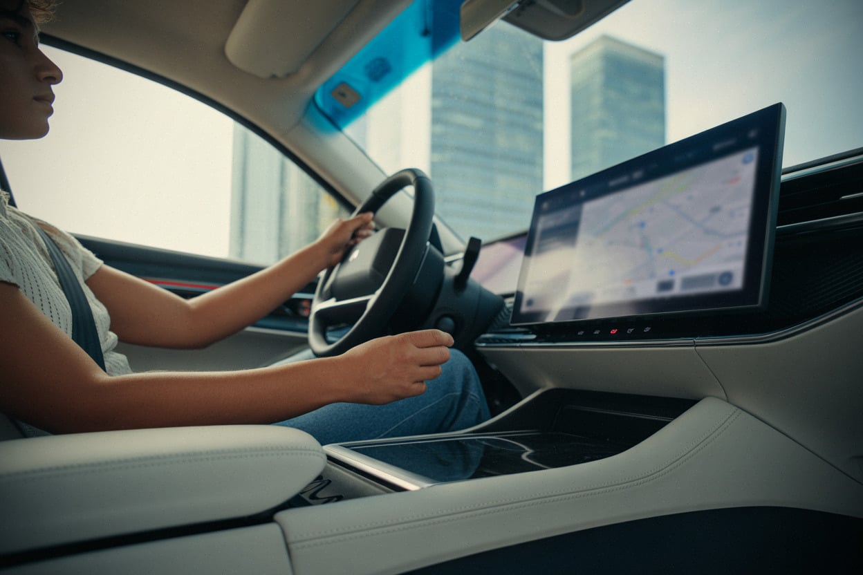 Habitacle d’une berline électrique BYD avec écran central et finition premium