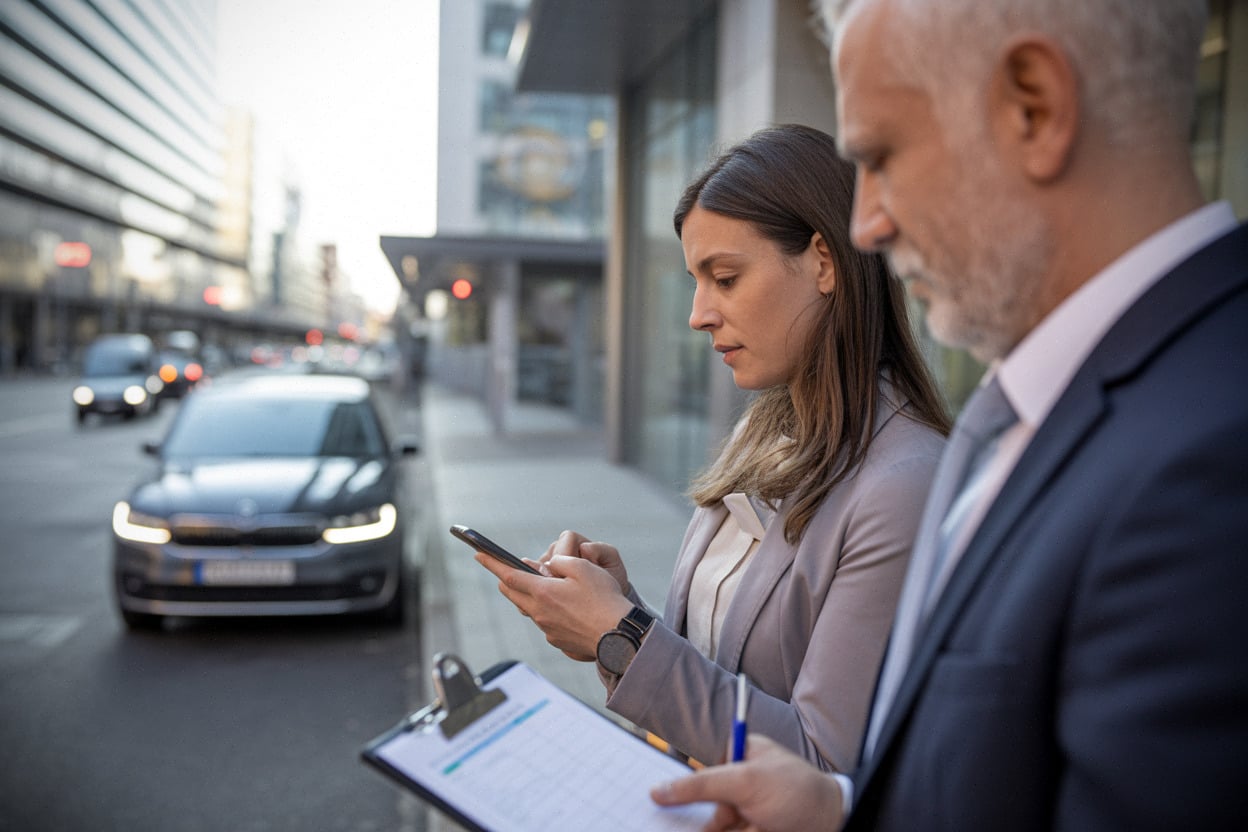 Professionnels de santé coordonnant une prise en charge via application mobile
