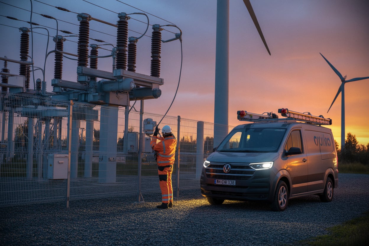 Poste électrique surveillé pendant une baisse de production solaire en Europe