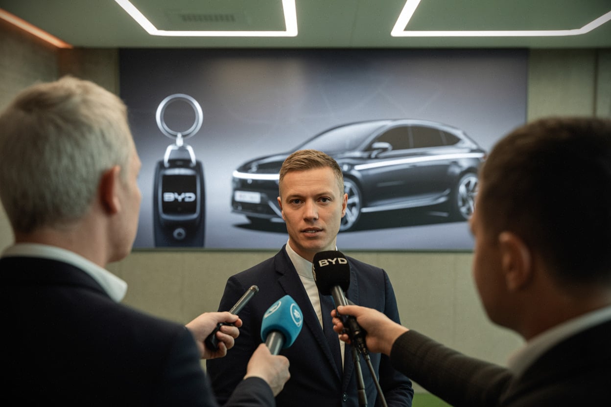 BYD et PSG lors d’une interview presse sur le partenariat automobile